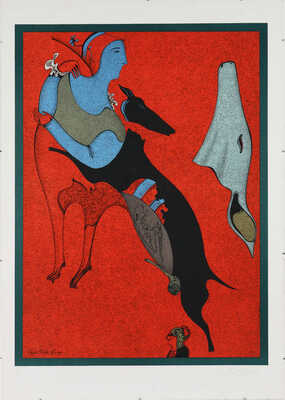 Шемякин Михаил Михайлович. Композиция на красном фоне